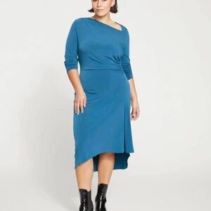 Universal Standard Velvety-Cool Jersey Cinched Dress - Midnight Rain